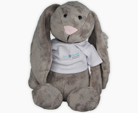 Grey Floppy Heartbeat Bunny